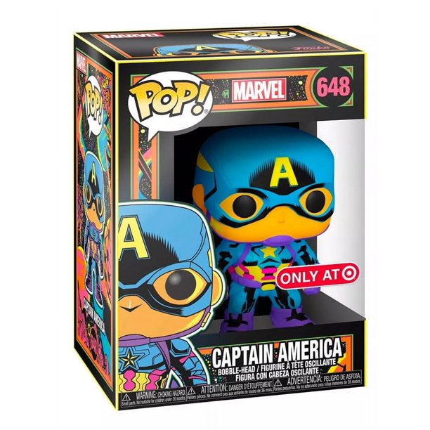 Funko POP! Marvel: Captain America Black Light (Glow-in-the-Dark)