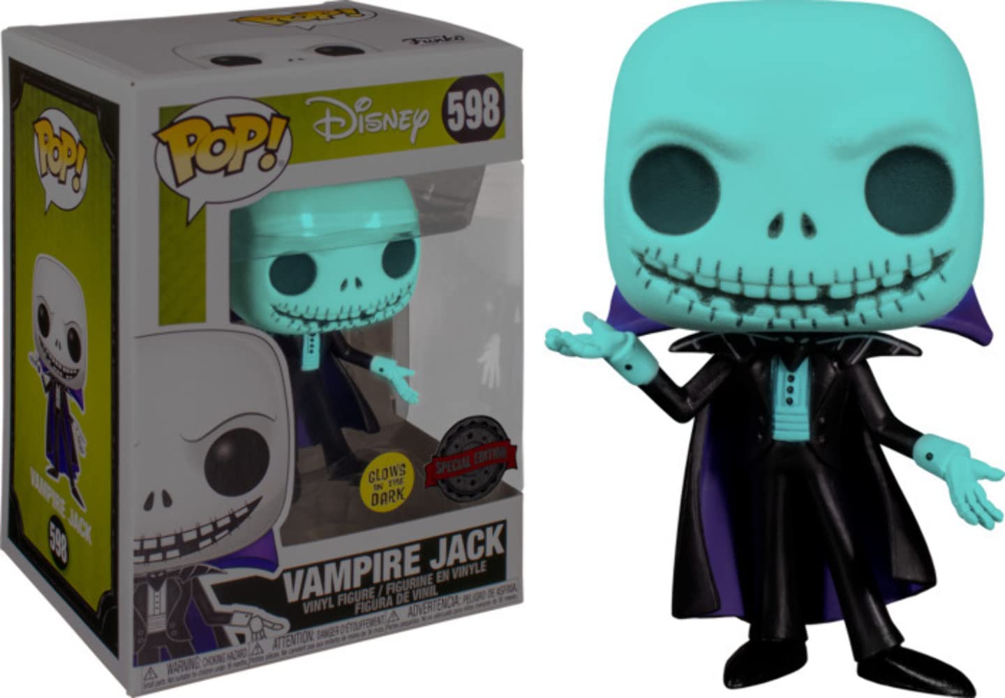 Funko POP! Disney: The Nightmare Before Christmas - Vampire Jack (Blacklight) #598