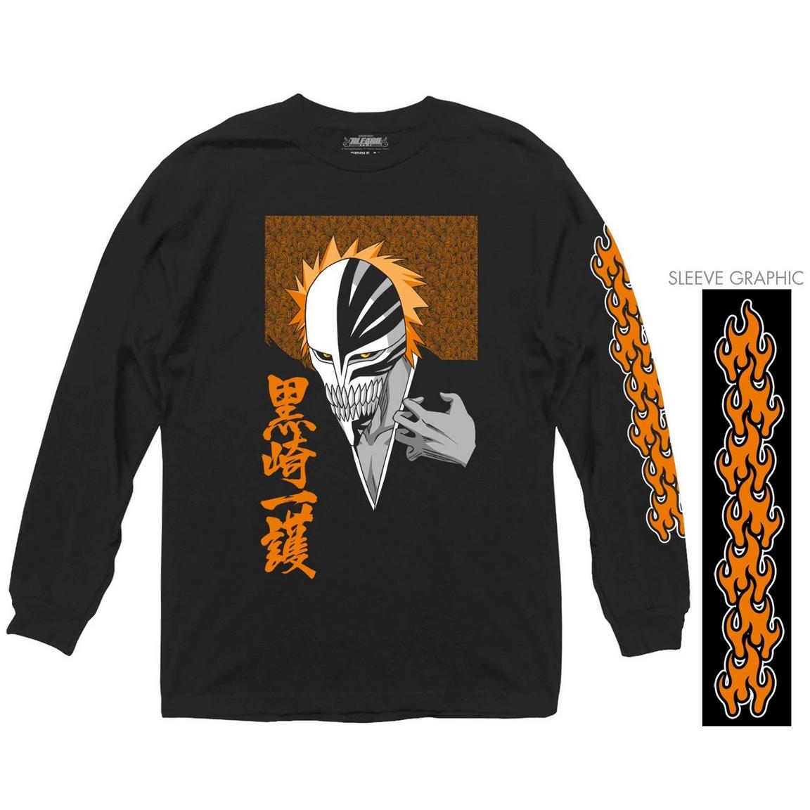 Bleach Ichigo Orange Flame Cutout Long Sleeve T-Shirt